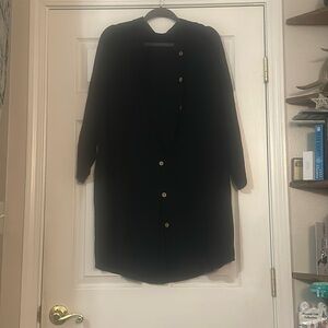 Loose black button up dress